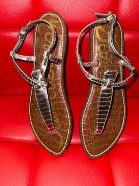 Sam Edelman Metallic Silver Women's Strappy Sandals